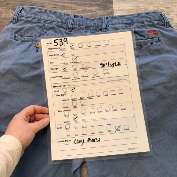 Vintage Tommy Bahama Relax Blue Mens 33 Chino Flat Front Preppy Shorts - Picture 8 of 9